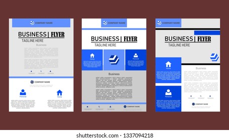 pack of business flyer with blue color