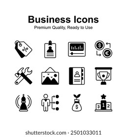 Pack of business icons in modern design style, customizable vectors