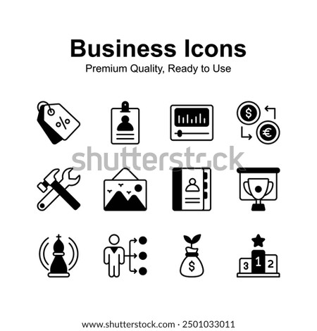 Pack of business icons in modern design style, customizable vectors