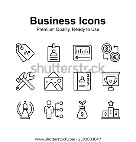 Pack of business icons in modern design style, customizable vectors