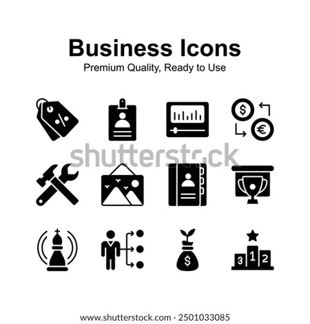 Pack of business icons in modern design style, customizable vectors