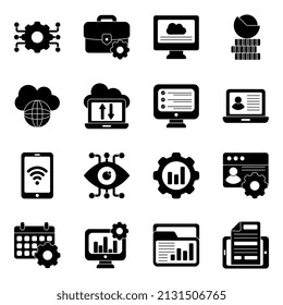 Pack of Business Intelligence Flat Icons


