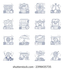 Paquete de iconos lineales de negocios 

