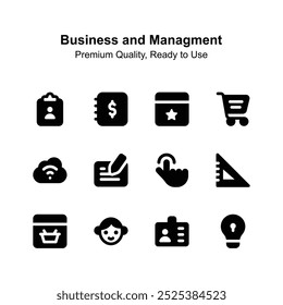 Pack of business and management icons, ready to use in websites and mobile apps