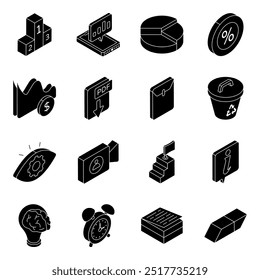 Paquete de negocios y Startup Flat Icon

