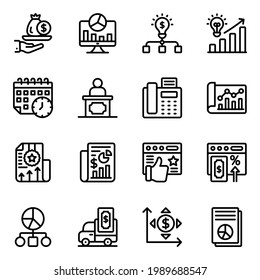 Pack of Business Statistics Linear Icons 