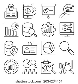 Pack of Business Statistics Linear Icons