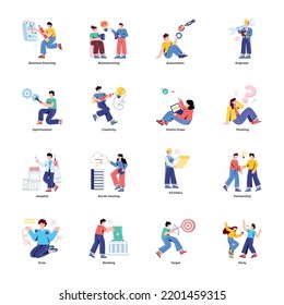 Pack of Business and Web Flat Illustrations 

