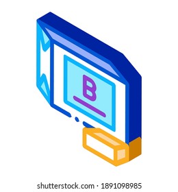 paquete de un vector de icono de mantequilla. envase isométrico del signo de mantequilla. ilustración de símbolo aislado de color
