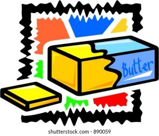 A pack with butter. Vector illustration.