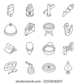 Pack of Camping and Adventure Linear Icons 

