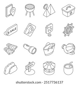Pack of Camping Flat Icon


