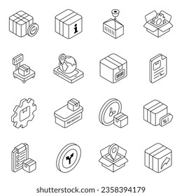 Pack of Cargo line Icons
