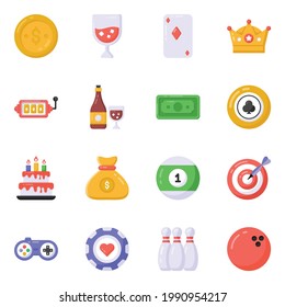 Pack of Casino Flat Icons