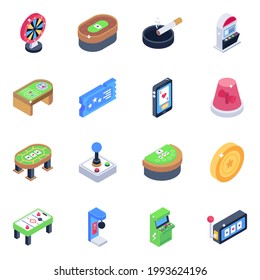 Pack of Casino Games Isometric Icons