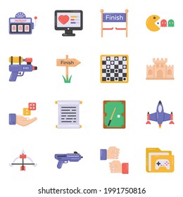 Pack of Casino Games and Toys Flat Icons 