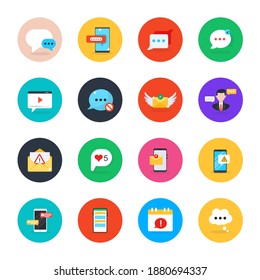 
Pack of Chatting Flat Icons Set 