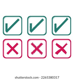 Pack of Check and Cross Icon