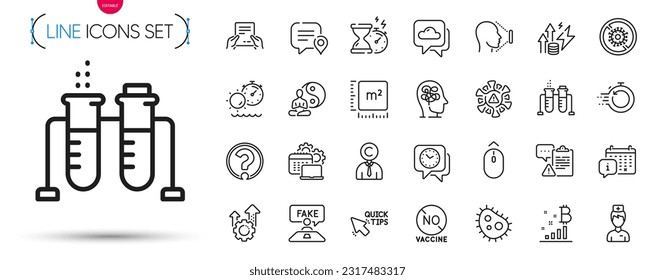 Pack of Chemistry beaker, Software and Energy inflation line icons. Include Stop coronavirus, Square meter, Clipboard pictogram icons. Face id, Chat bubble, Question mark signs. Seo gear. Vector