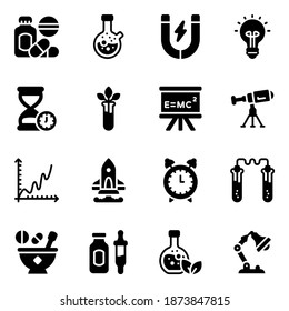 
Pack of Chemistry Education in Solid Icons