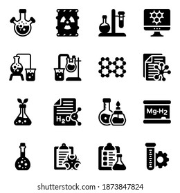 
Pack of Chemistry Lab in Solid Icons