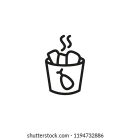 Pack with chicken nuggets line icon. Fast food, snack, refreshment. Takeaway food concept. Vector illustration can be used for topics like food, unhealthy eating, menu