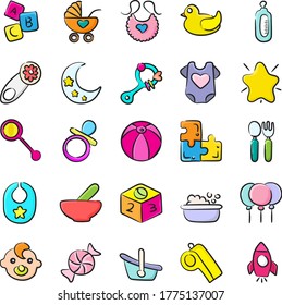 Pack Of Childhood Doodle Icons