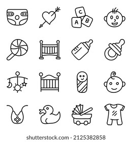 Paquete de iconos lineales para la infancia

