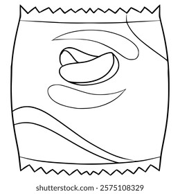 pack of chips illustration hand drawn outline vector
