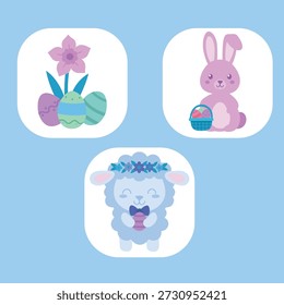 Pack of christian easter cartoon illustrations