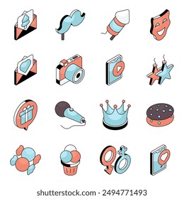 Pack of Christmas Celebration Flat Icon 

