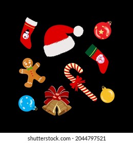 Pack-Weihnachtssymbol-Vektorgrafik.