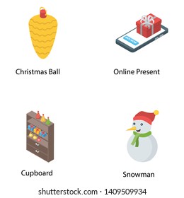 
Pack of Christmas Isometric Vectors pack 
