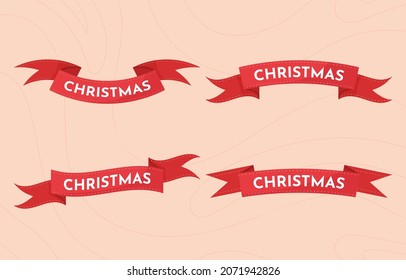 Paquete de cintas de Navidad. Elementos de plantilla para carteles y afiches. Diseño plano 