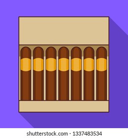 Pack of cigar icon. Flat illustration of pack of cigar vector icon for web design