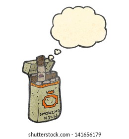 caricatura de paquete de cigarrillos