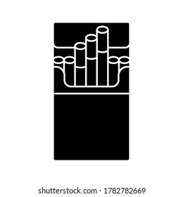 Eine Packung Zigaretten oder Zigarettenschachtel ist Vektorsymbol für Apps und Websites. Vektorgrafik.