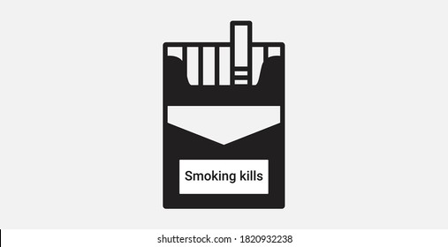 Un paquete de cigarrillos o icono de la caja de cigarrillos. Icono de ilustración del vector. 
