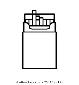 A pack of cigarettes or cigarette box Icon ,Symbol isolated white background. vector illustration. color editable.