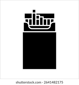 A pack of cigarettes or cigarette box Icon ,Symbol isolated white background. vector illustration. color editable.