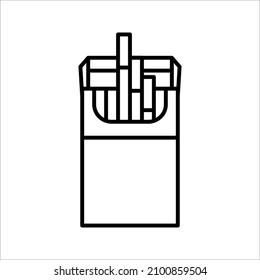 A pack of cigarettes or cigarette box vector icon for apps and websites on white background