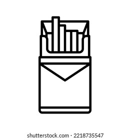 A pack of cigarettes or cigarette box vector icon color editable
