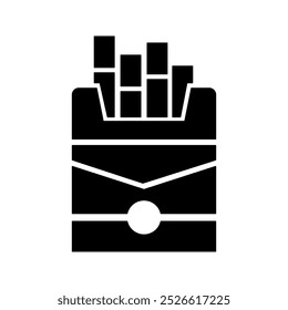 A pack of cigarettes or cigarette box vector icon for apps and websites on white background