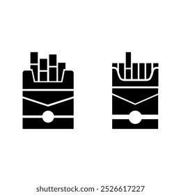 A pack of cigarettes or cigarette box vector icon for apps and websites on white background