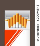 Pack of cigarettes, close up. Vector illustration