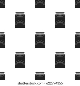 Pack of cigarettes icon in black style isolated on white background. Drugs pattern stock vector illustration.