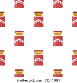 Pack of cigarettes icon in cartoon style isolated on white background. Drugs symbol stock vector illustration.