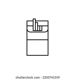 Zigarettenpackung Symbol. Design-Illustration für die Gefahren des Konzepts des Rauchens und der Nikotinabhängigkeit