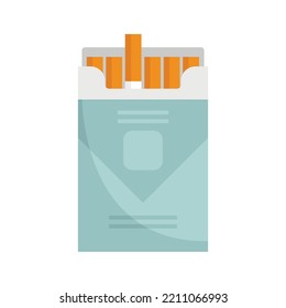 Icono de paquete de cigarrillos. Ilustración plana del icono vectorial del paquete de cigarrillos aislado en fondo blanco