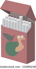 Pack of cigarettes, illustration, vector on white background.